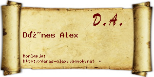 Dénes Alex névjegykártya