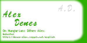 alex denes business card